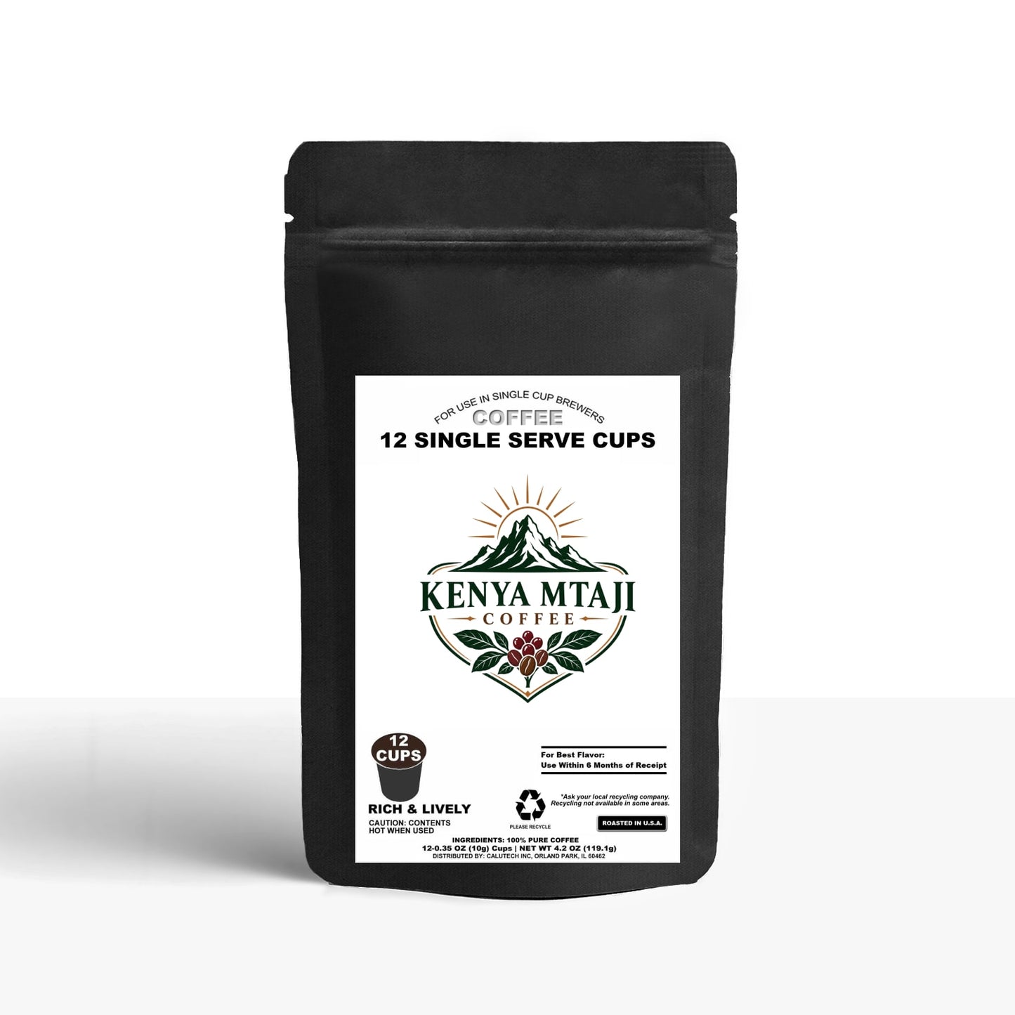 12 Pack Single Serve Coffee Capsules